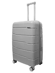 Валіза середня M+ з поліпропілену Milano bag 0305 84л Срібна - мініатюра 2