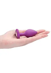 Анальна пробка з кристалом Ouch! Diamond Heart Butt Plug, 7.3 см (фіолетовий) - мініатюра 8