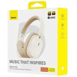 Бездротові навушники Baseus Bowie H1i Noise-Cancellation Wireless Headphones повнорозмірні білі A00050402223-00 - мініатюра 4