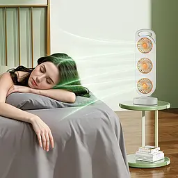 Настільний вентилятор Three Head Fan 1200 mAh Orange - мініатюра 2