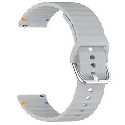 Силіконовий ремінець Wavy для Smart Watch 20mm Light Gray - мініатюра 2