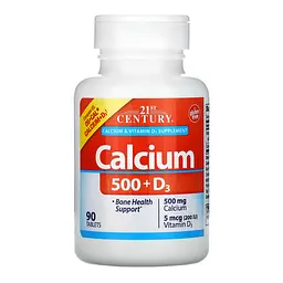 Кальцій 21st Century 500 мг (Calcium + D3) - 90 таблеток