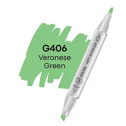 Маркер двосторонній Зелений Веронезе, G406, 99IDEAS