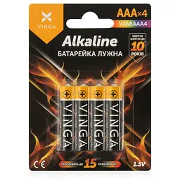 Батарейка Vinga AAA LR03 Alkaline 4pcs Blister (VJABAAA4)