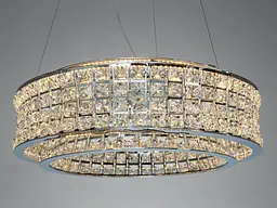 LED підвісна кришталева люстра 110Вт хром пульт - мініатюра 3