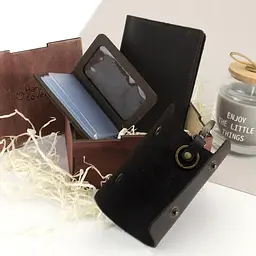 Подарунковий набір чоловічий в коробці Handycover №46 (коричневий) ключниця, обкладинка на документи і паспорт - мініатюра 2