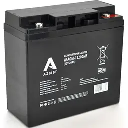 Акумулятор Azbist Super AGM ASAGM-12200M5, Black Case, 12V 20.0Ah Q4