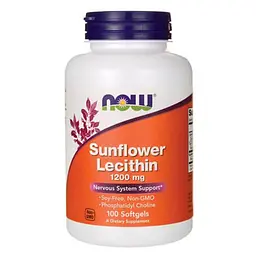 Лецитин Sunflower Lecithin 1200 mg 100 рідких капсул NOW vit0005546