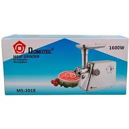 М'ясорубка електрична Domotec MS-2018 1600W з насадками для ковбас і кеббе чорна (MS-2018_1390) - мініатюра 6