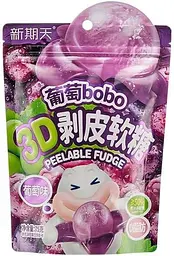 Китайські жувальні цукерки 3D Fruit Shaped Gummies Bobo Peelable Fudge Виноград 75г
