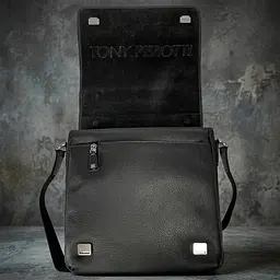 Чоловіча шкіряна сумка Tony Perotti Contatto 9207 nero (90639) Чорна - мініатюра 5
