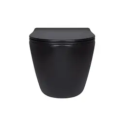 Унітаз підвісний Qtap Robin New Ultra Quiet безобідковий з сидінням Soft-close Black matt QT13332381АSMB, Чорний матовий - мініатюра 3