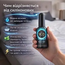 Лубрикант SKYN Aqua Feel 80 мл на водній основі з Алое Вера та вітаміном Е, зволожувальний інтимний гель без запаху - мініатюра 2