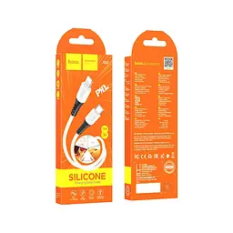 Кабель Hoco X82 iP PD silicone charging data cable White - мініатюра 2