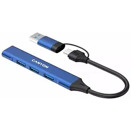 Концентратор Canyon hub DS-02 4in1 USB-A/C Blue (CNS-TDS02BL) - мініатюра 2