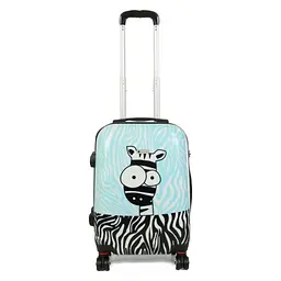 Валіза маленька Worldline Airtex 809 Zebra полікарбонат 55×39×20 см 35 л Блакитна