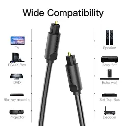 Кабель мультимедійний Optical Toslink 1.5m black Vention (BAEBG) - мініатюра 4