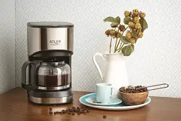 Кавоварка крапельна кавоварка Adler AD 4407 підігрівна платформа стильна Польща 0.7 л 550 Вт - мініатюра 7