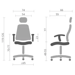 Офісне крісло Аклас Булат R-SR (DV-97 Dark gray) (00172367) - мініатюра 5