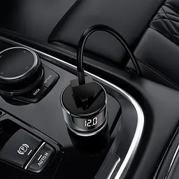 Адаптер автомобільний HOCO Light road dual port digital display car charger Z42 - мініатюра 5