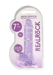 Фалоімітатор RealRock Crystal Clear 7”, 19 см (фіолетовий) - мініатюра 3
