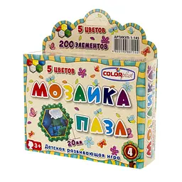 Дитяча мозаїка-пазл №4 1-145, 200 деталей Ø20мм - мініатюра 3