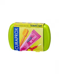 Дорожній набір по догляду за ротовою порожниною Curaprox Travel Set Green: Розкладна щітка CS5460 Ultra Soft + Зубна паста Be You 10 мл + Йоржики + Тревел-кейс - мініатюра 7