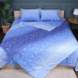 Літній постільний комплект MirSon №2910 Сolor Fun Line Milky Way Eco-Soft 110х140 см синій (2200010956276) - мініатюра 3
