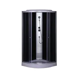 Душовий бокс без гідромасажу Mixxus Strong SB02-90x90x215-GR Satin з низьким піддоном MI6887, Хром матовый, тонований, хром матовий