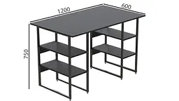 Комп'ютерний стіл Карен 75x120x60 чорний ДСП Сосна Кембра 32мм FRD-102049 - мініатюра 2