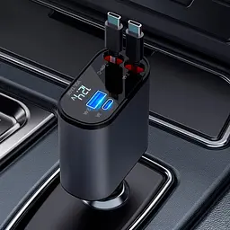Автомобільний зарядний пристрій UFT CC14-TT з надшвидкою зарядкою 4 в 1 60 Вт 2xType-C Чорний (UFTCC14-TT)
 - мініатюра 5