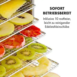 Дегідратор сушарка для овочів фруктів м'яса грибів Klarstein Captain Jerky 110 (10035735) - мініатюра 5