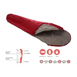 Спальний мішок Grand Canyon Whistler 190 13°C Red Dahlia Left (340001) (DAS303319) - мініатюра 10