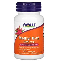 Вітаміни та мінерали NOW Methyl B12 1000 mcg, 100 льодяників
