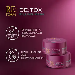 Маска-пілінг Re:form De:tox Очищення і детоксикація волосся, 230 мл - мініатюра 4