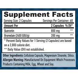 Кверцетін з Бромелаїном Haya Labs Quercetin with Bromelain 120 капсул - мініатюра 3