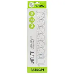 Мережевий фільтр живлення Patron 3.0 m3*1mm2 (SP-1063) 6 розеток BLACK (EXT-PN-SP-1063) - мініатюра 2