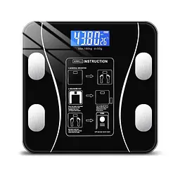 Смарт-ваги Smart Scale підлогові фітнес ваги 25x25 см Чорний 180 кг