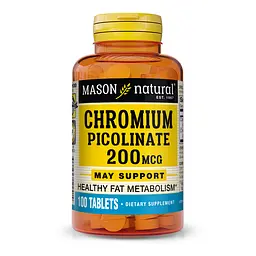 Вітаміни та мінерали Mason Natural Chromium Picolinate 200 mcg 100 таблеток