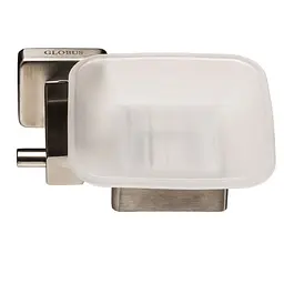 Мильниця одинарна Globus Lux SQ 9408, Хром матовый - мініатюра 2