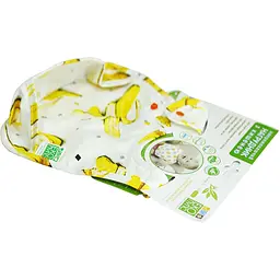 Нагрудник з кишенею Еко Пупс Eco Cotton Premium Банани 30х21 см жовтий з білим (EPB-009) - мініатюра 2