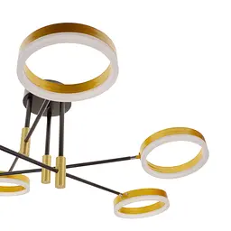 Світильник стельовий Brille підвісний BR-01 630C/6 LED 72W WW+NW+CW BK/G - мініатюра 4