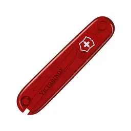 Накладка на ніж Victorinox 91мм червоний прозорий передня з лого (Va+)