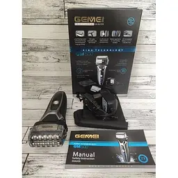Електробритва Gemei GM-500 з потрійною системою лез чорно-срібляста (GM-500_963) - мініатюра 6