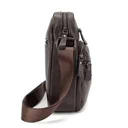 Чоловіча шкіряна сумка через плече Tiding Bag M56-9981C коричнева - мініатюра 4
