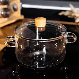 Каструля з боросилікатного скла 1,8 л з прозорими ручками Yiwu - мініатюра 2