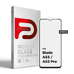 Захисне скло на ZTE Blade A53/A53 Pro/V40 Design з олеофобним покриттям, Pro, повне проклеювання, антистатичний і пиловідштовхуючий шар, 9H, самоклеючеся, 2.5D, на весь екран, антистатичний клей, ArmorStandart (ARM68738)