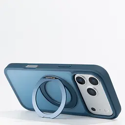 Противоударный чехол-панель для Apple iPhone 17 Pro, Unit Stand2, синий, силикон + поликарбонат, защита всего корпуса, с подставкой, поддержка магнитных держателей и беспроводной зарядки (MagSafe), ArmorStandart (ARM86336) - мініатюра 4