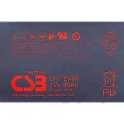 Акумулятор CSB AGM 12V (12V/40Ah/480Wh) (GP12400) [112284] - мініатюра 4