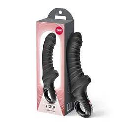 Вібратор для точки G Fun Factory TIGER Black, ребристий, підходить для анальної стимуляції - мініатюра 4
